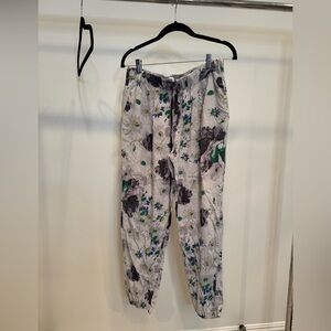 Elizabeth and James 100% Silk Floral Trousers